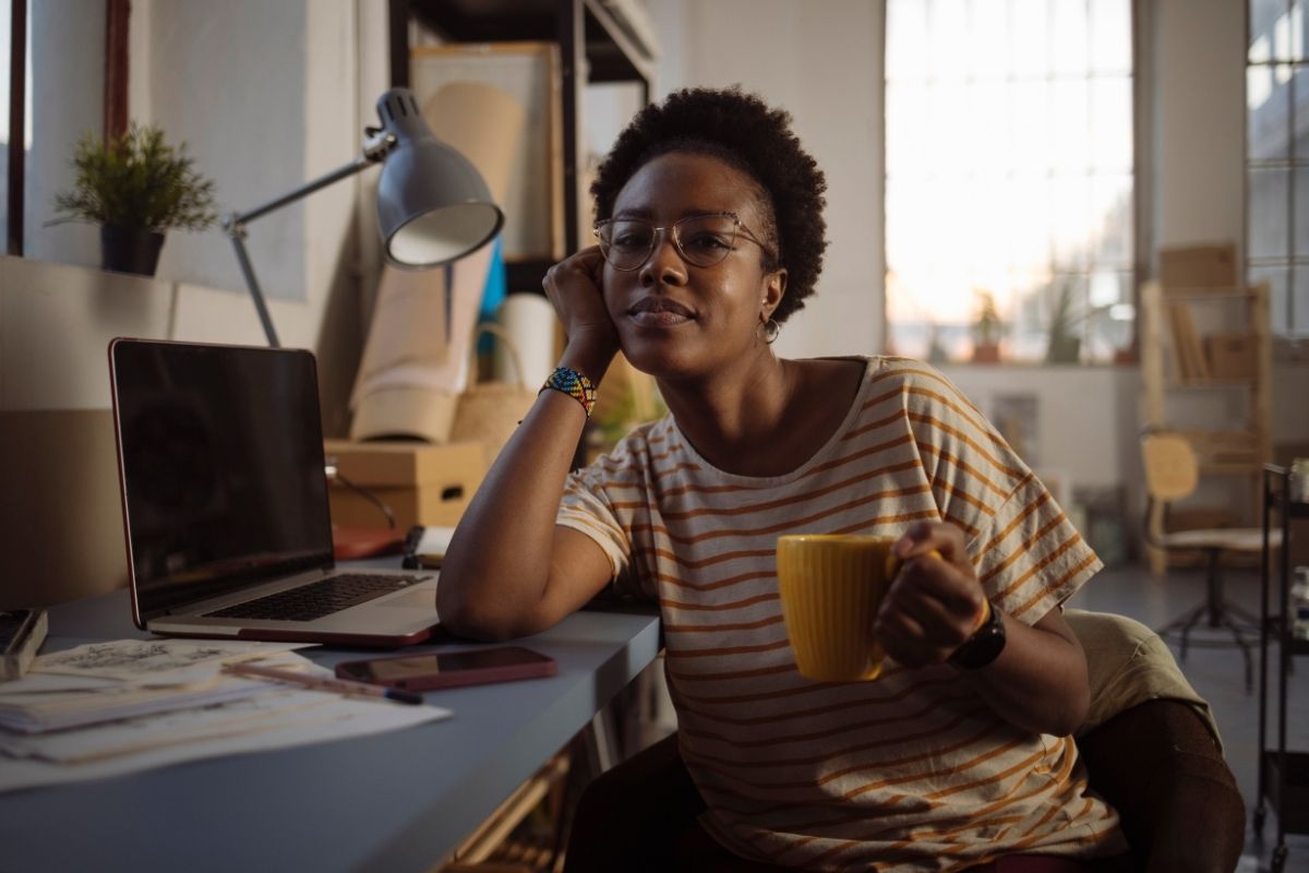 woman in her art studio