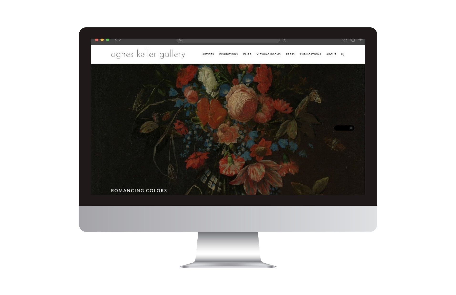 showroom on a desktop computer showing one of our gallery template's home pages.