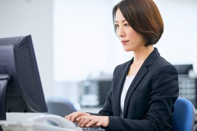 security expert working in an office