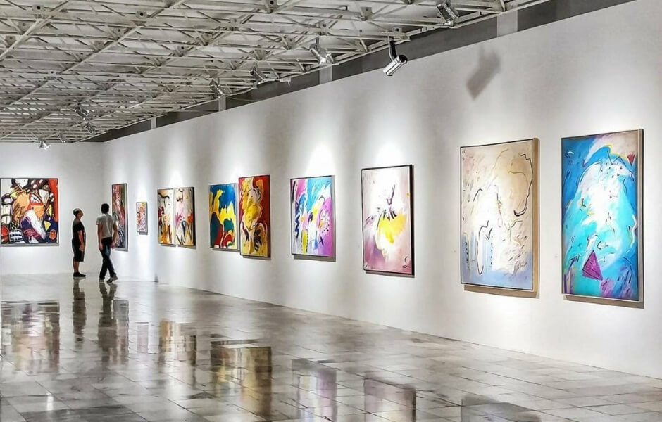 Interior of art gallery.