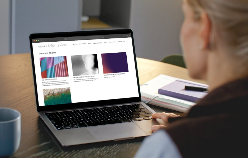 Gallery website on laptop