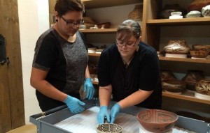 Interns preparing items