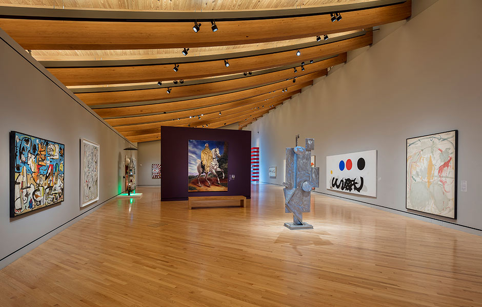 View of the interior of the Crystal Bridges Museum of American Art | Case Study | Gallery Systems