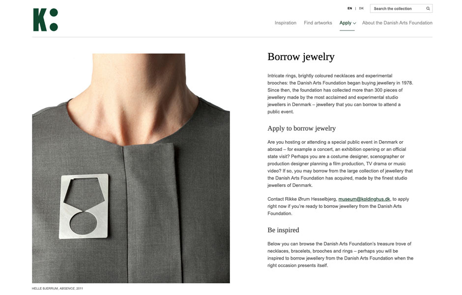 Danish-Arts_eMuseum_Borrow-Jewelry Danish Arts Foundation and eMuseum Online Collections Software | Advanced Search Tool | Gallery Systems