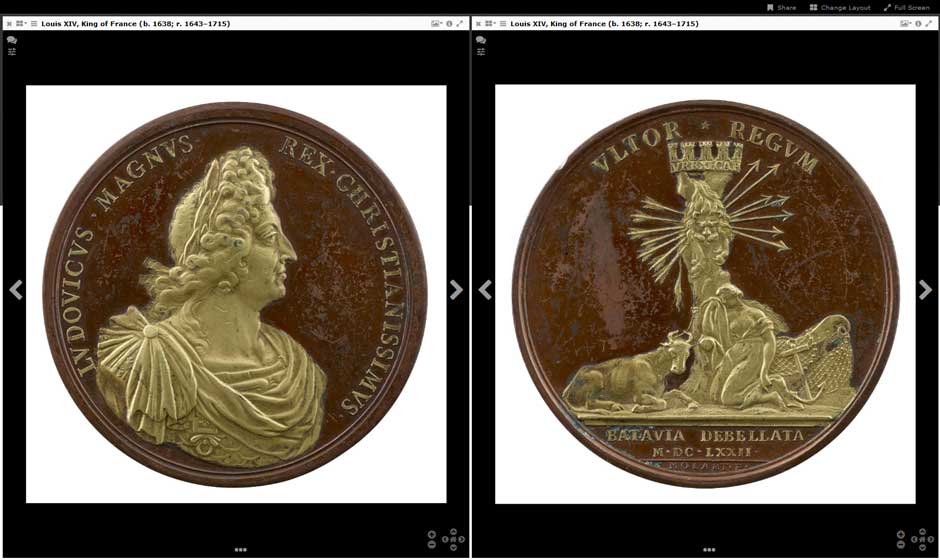 The-Frick-Collection_medal_web IIIF side-by-side example | Image courtesy of The Frick Collection | Gallery Systems