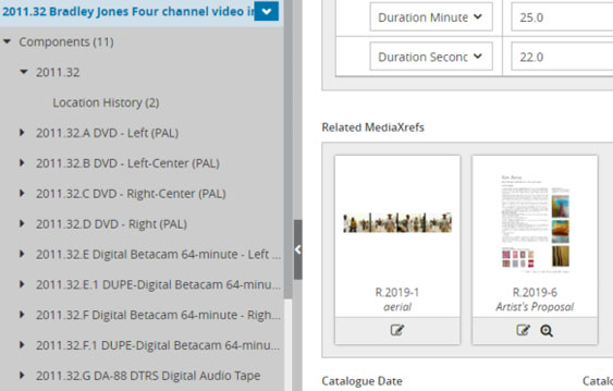 Hierarchy View | Time-Based Media Collections | Gallery Systems